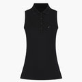 Polo noir Metsawo® sans manche femme
